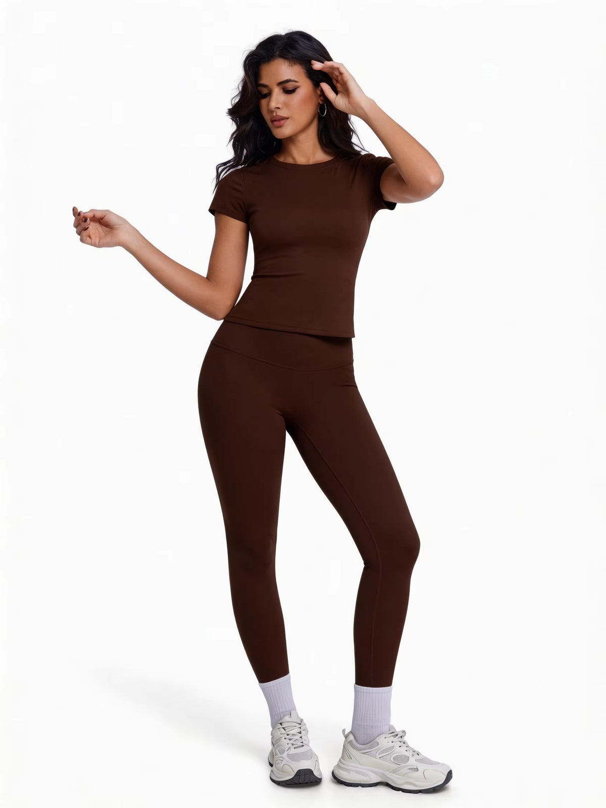Conjunto Soft: camiseta corta + leggings