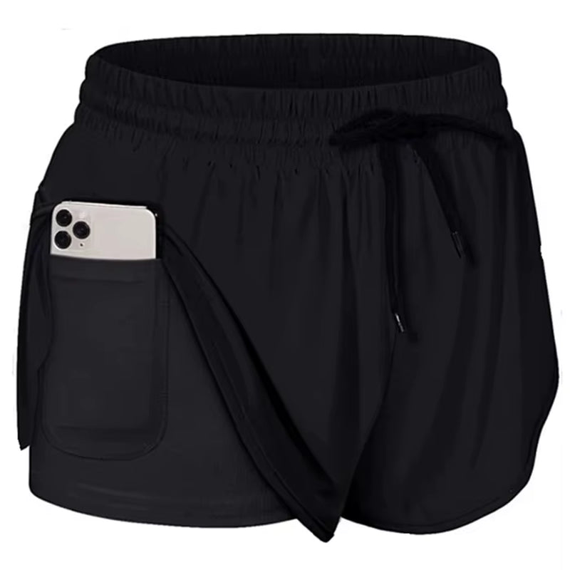 Shorts de running 2 en 1 de secado rápido