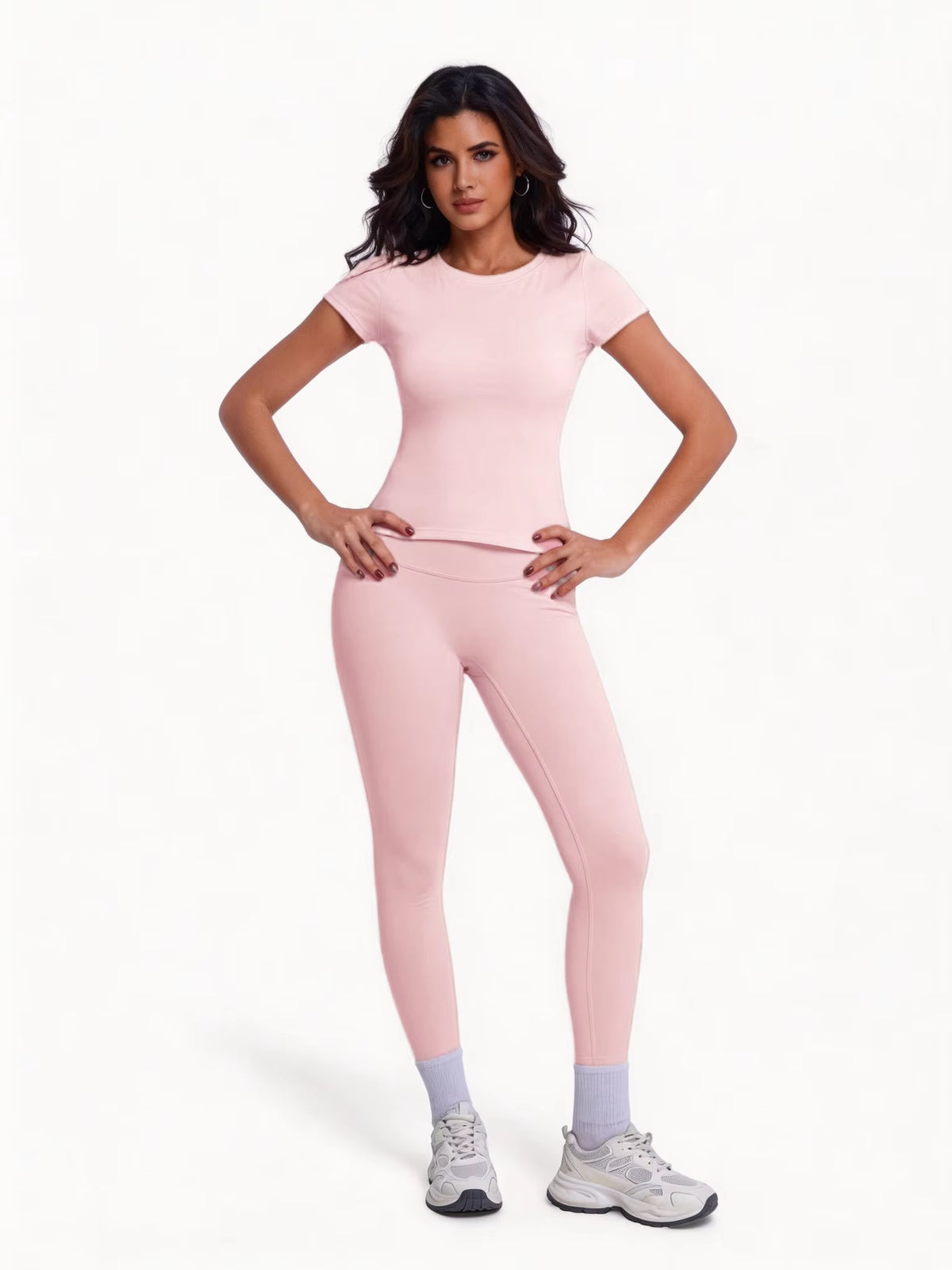 Conjunto Soft: camiseta corta + leggings