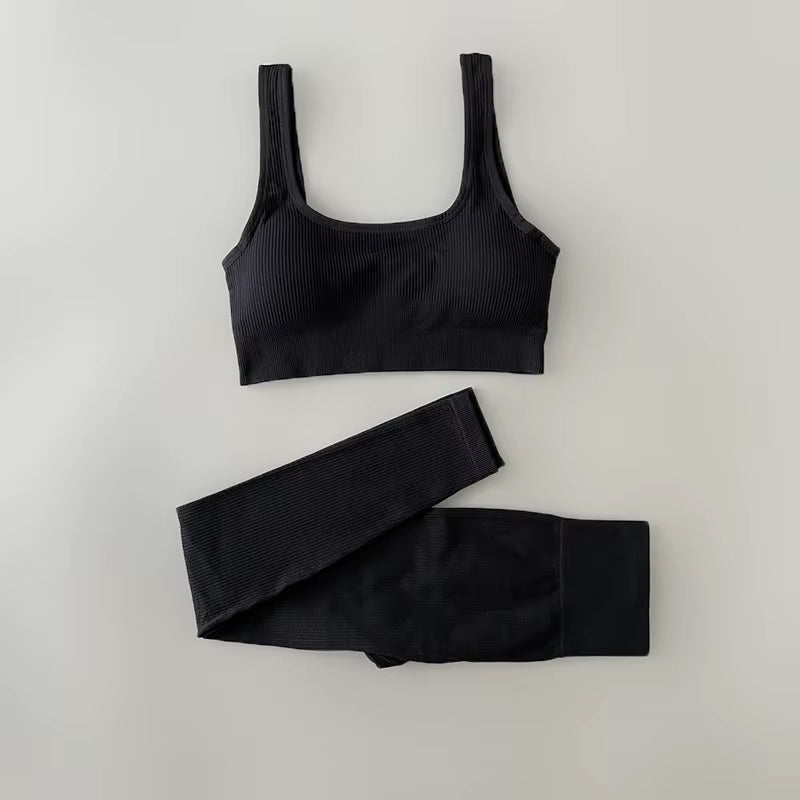 Conjunto acanalado: leggings + top