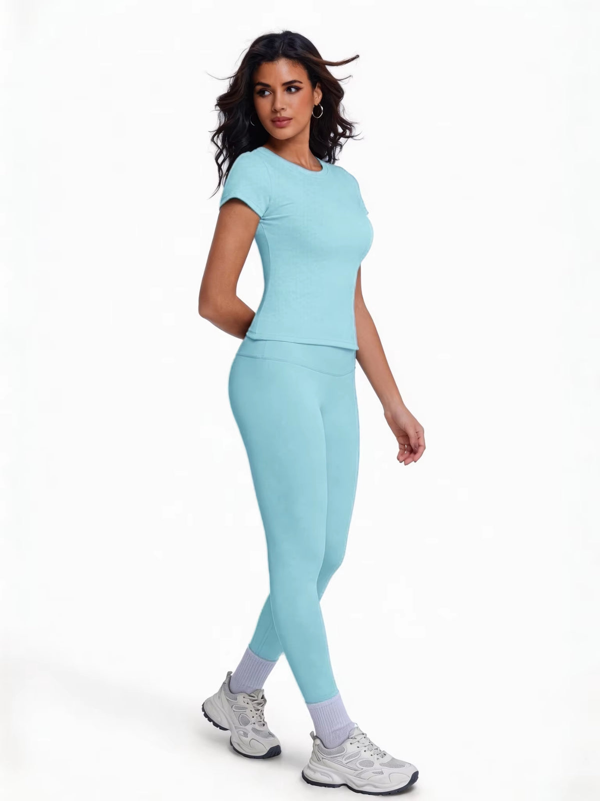 Conjunto Soft: camiseta corta + leggings