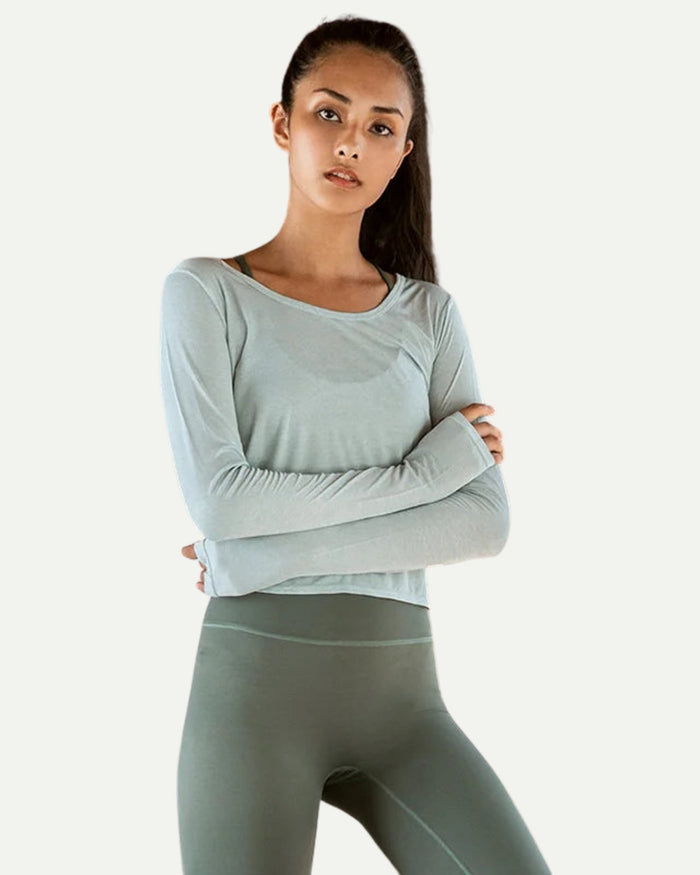 Camiseta de yoga con espalda abierta
