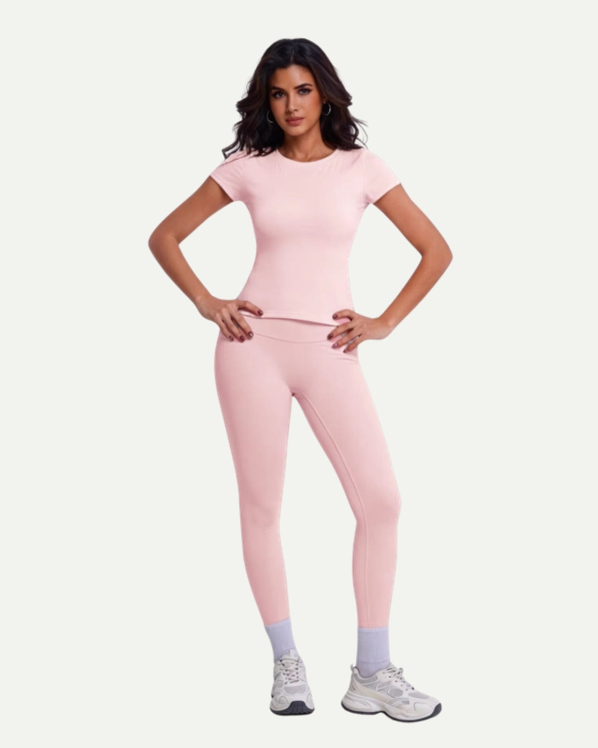 Conjunto Soft: camiseta corta + leggings