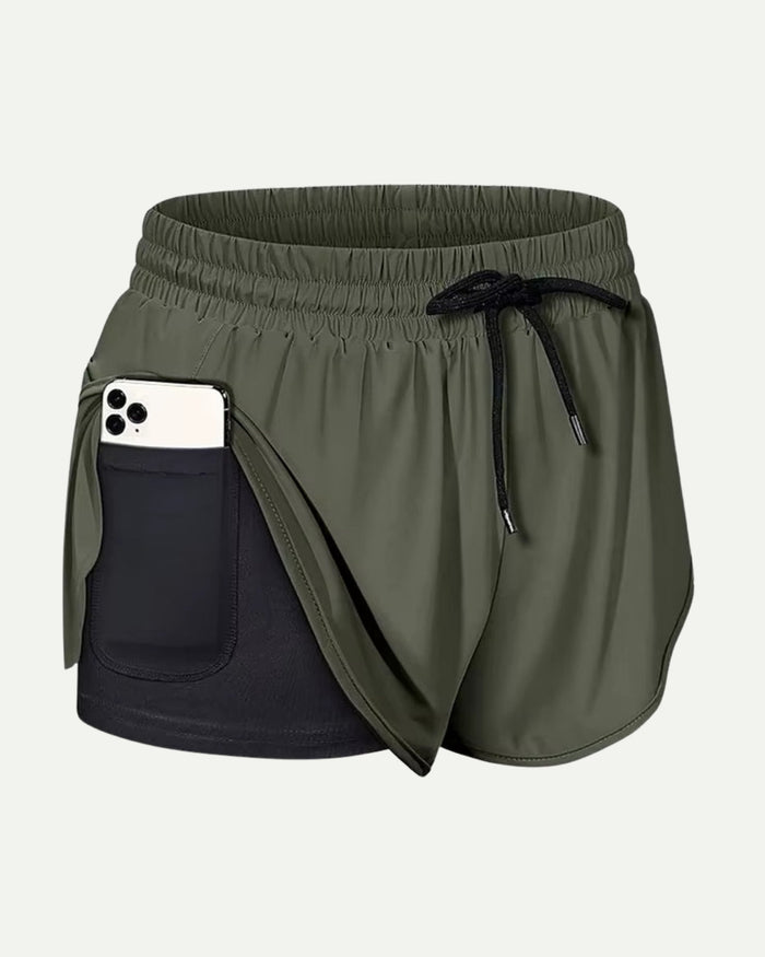 Shorts de running 2 en 1 de secado rápido