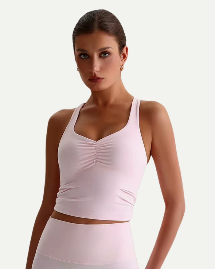 Camiseta de tirantes fruncida