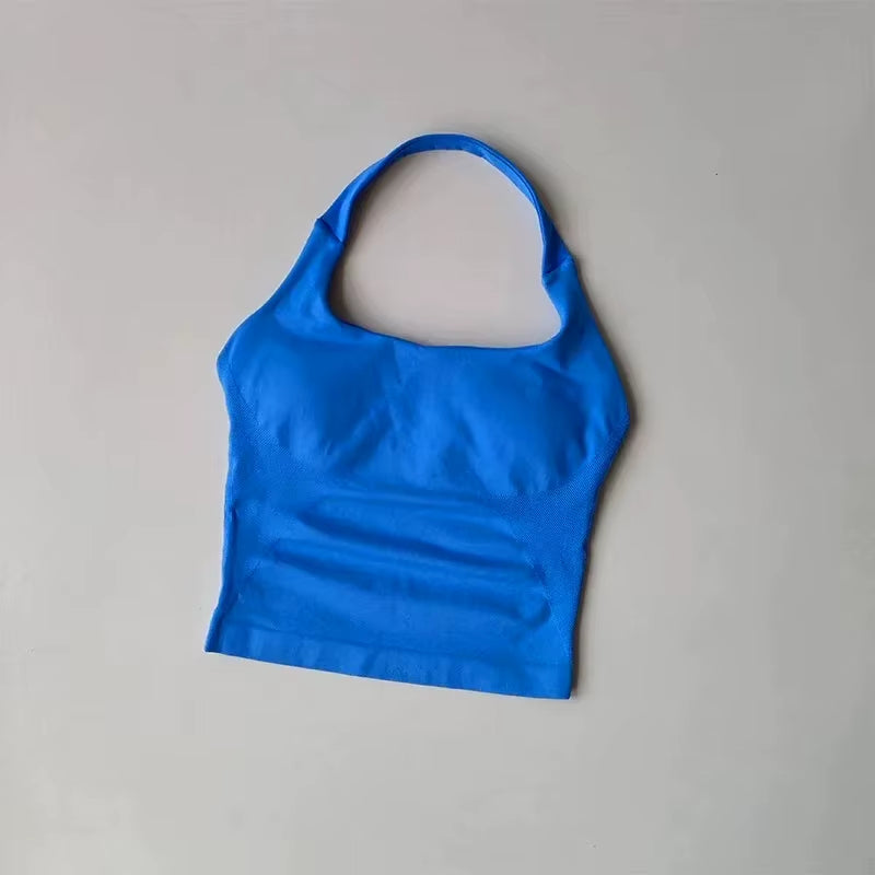 Top halter sin costuras con sujetador integrado