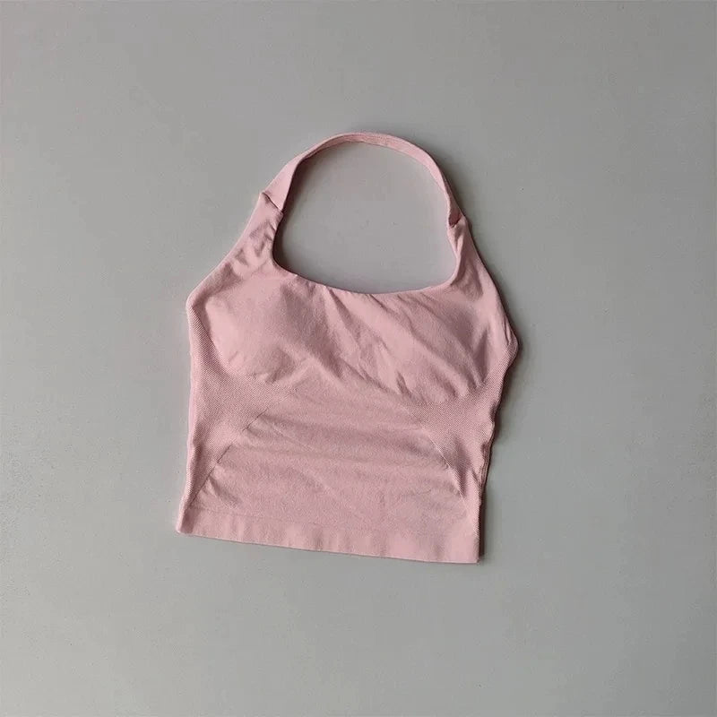 Top halter sin costuras con sujetador integrado