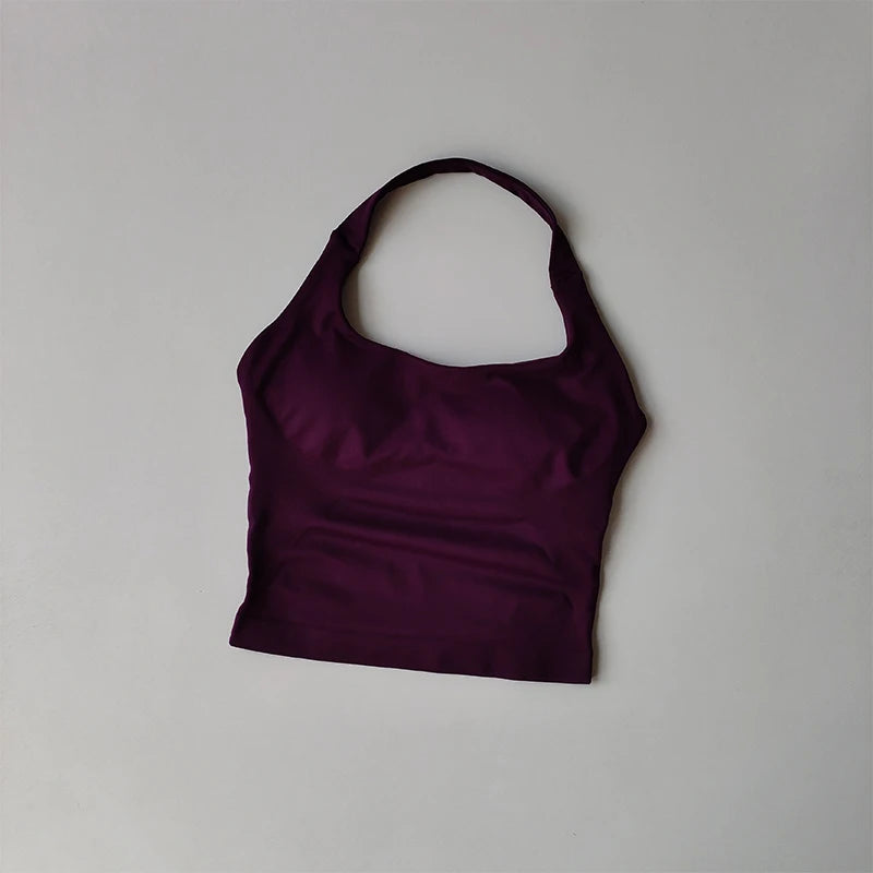 Top halter sin costuras con sujetador integrado