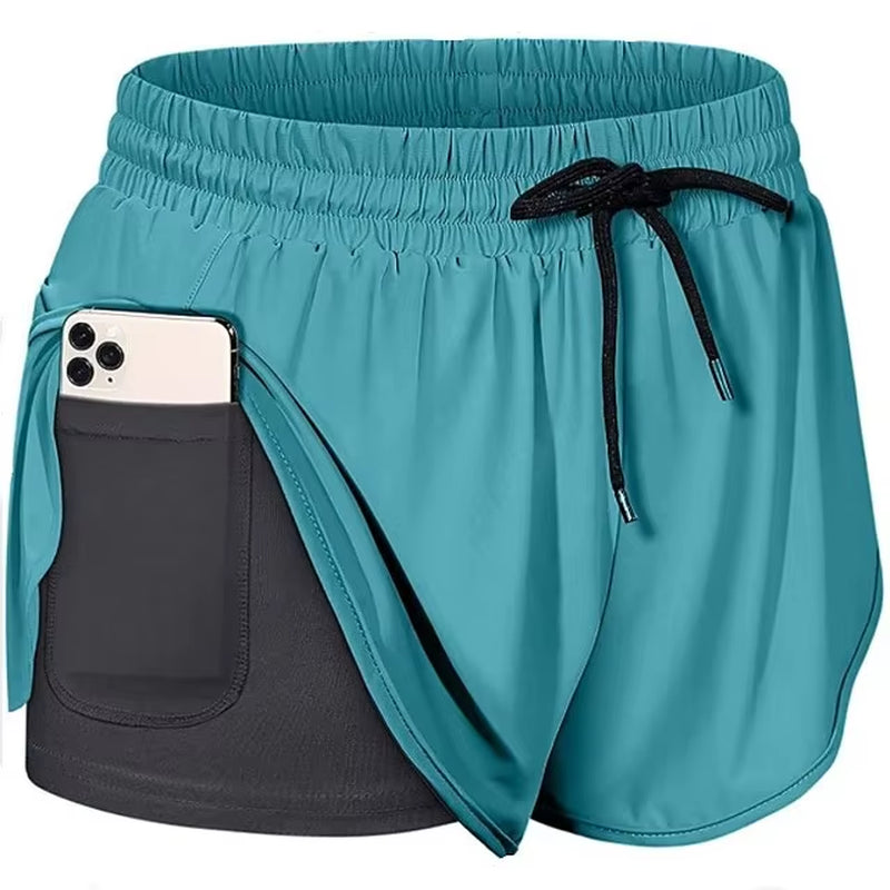 Shorts de running 2 en 1 de secado rápido